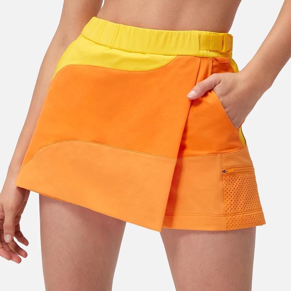 Outdoor Voices Orange and Yellow Athletic Skort